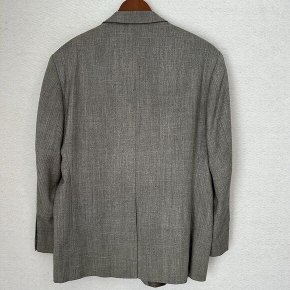 Alan Flusser Sport Coat Men 44 Short Gray Wool Linen Herringbone Classic Office - Picture 16 of 16